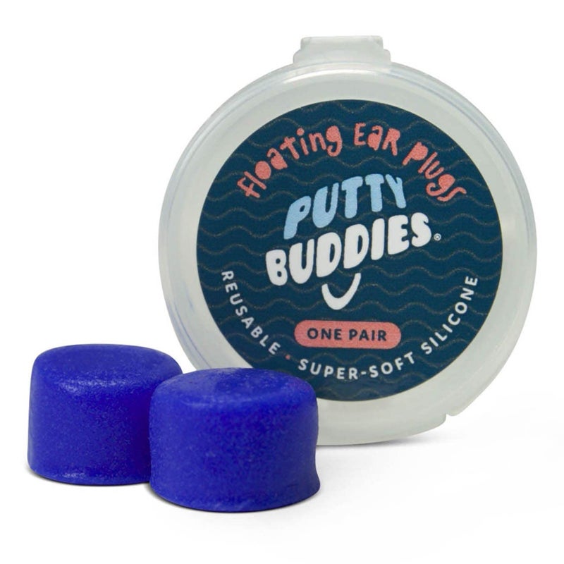 PUTTY BUDDIES Floating Earplugs 10-Pair Pack - Soft Silicone Ear Plugs for Swimming & Bathing - Invented by Physician - Keep Water Out - Premium Swimming Earplugs - Doctor Recommended (Blue) - Image 2